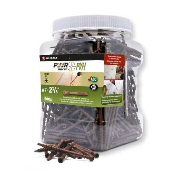 No. 7 x 2 3/8-inch PVH Torx Star Drive Edge Deck Screws, 500PK