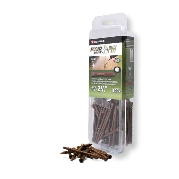 No. 7 x 2 3/8-inch PVH Torx Star Drive Edge Deck Screws, 100PK
