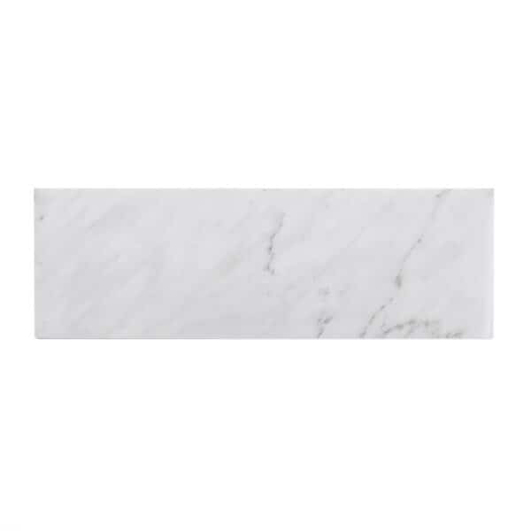 Sample of 4X12 Carrara White Polished Subway Tile 5 Sq.Ft
