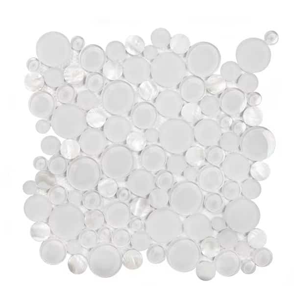 Sample of Pearl And Glass Bubble 11.6"x11.6" Mosaic Tile