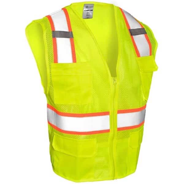 2X, Lime, Class 2, All Mesh Contrast Vest