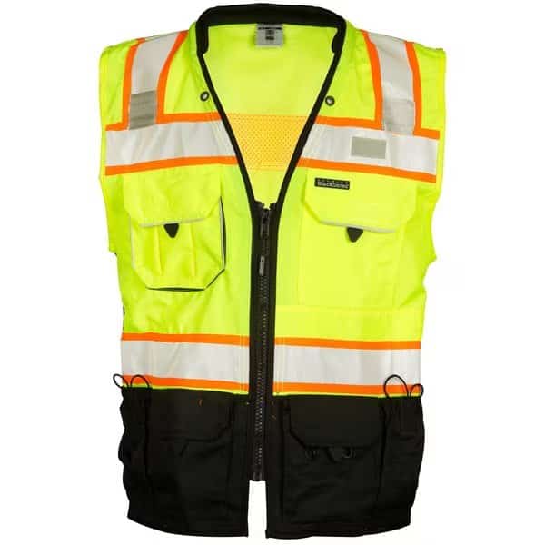 2XL, Lime Class 2 Black Series Surveyors Vest