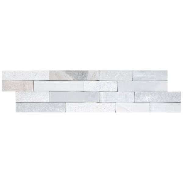 Arctic White Multi Finish Ledger Panel SAMPLE Honed Marble Wall Tile