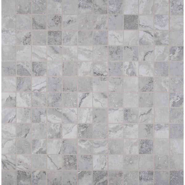 Napa Gray 12 In X 12 In. X 8Mm Glazed Ceramic Mesh-Mounted Mosaic Tile, 11PK