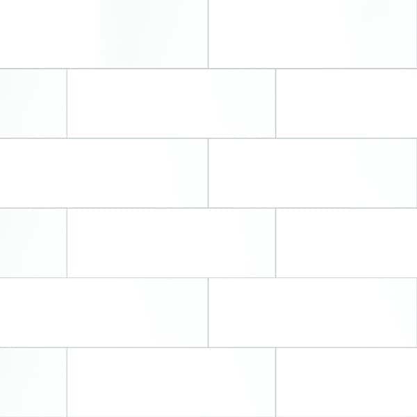 Metro White 4in. x 16in. Glossy Ceramic Subway Wall tile, 25PK