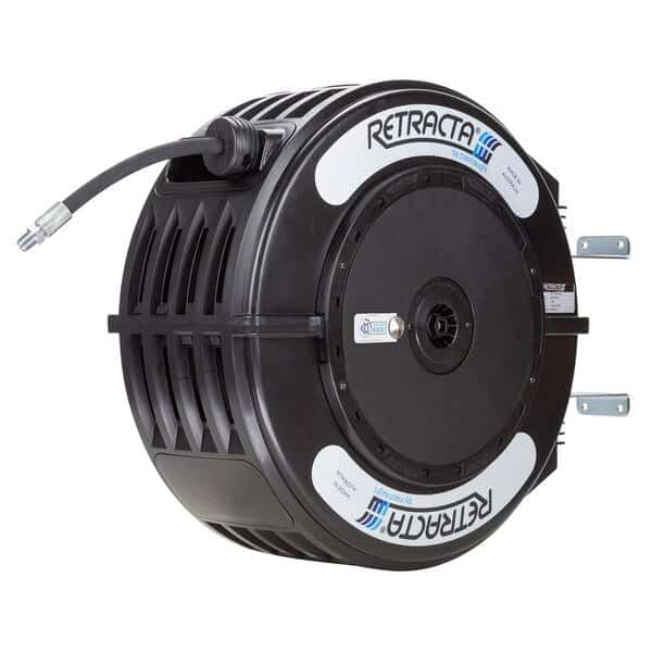 Thermoplastic Heavy Duty Hose Reel Grease Service 1/4 inch x 50 ft 5000 PSI RACR Adjustable Speed Control