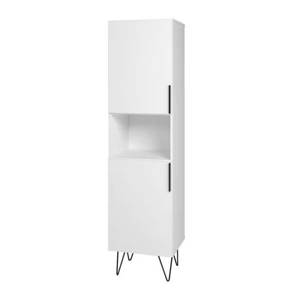 Beekman 17.51 Narrow Bookcase Cabinet with 5 Shelves in White