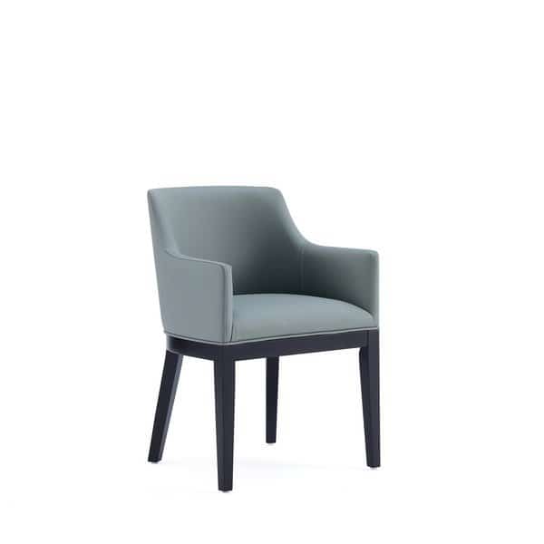 Gansevoort Faux Leather Dining Armchair in Pewter