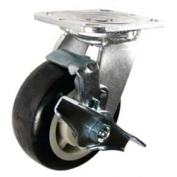 5"X2" Poly. on Polyolefin Core Wheel Swvl Caster W/ Brake, 800 Lbs Cap