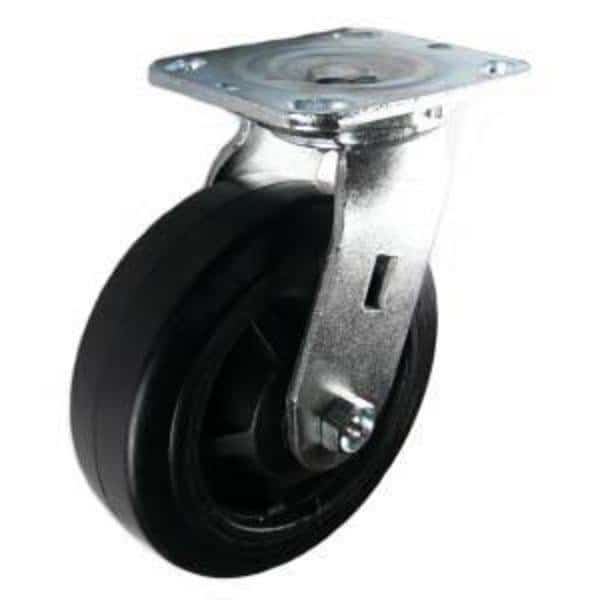 6"X2" Rubber on Nylon Wheel Swivel Caster - 500 Lbs Capacity