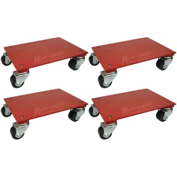 12 x 16 Heavy Duty Steel Flat Dolly  - 10,000 Lbs Capacity, PK4