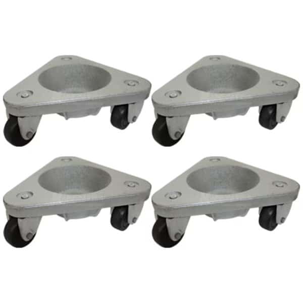 Hvy Dty Tri-Wheel Dollies W/ 2 Rubber Wheels, 1,500 Lbs Cap., PK4