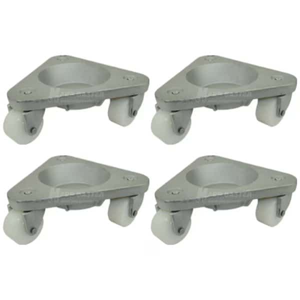 Set of 4 Hvy Dty Tri-Wheel Dollies W/ 3" Nylon Wheels, 3,000 Lbs Cap.