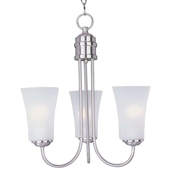 Logan 3-Light 17" Wide Satin Nickel Chandelier, Maxim, Mfr#: 10043FTSN