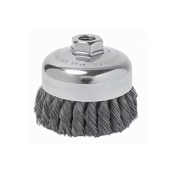 Wire Wheel 3-1/2" x 5/8-11" Cup .023 Carbon Knot