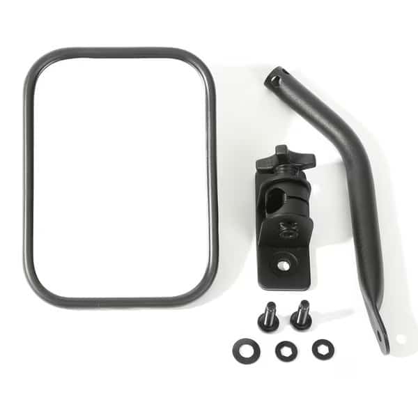 97-15 WRANGLER QUICK RELEASE MIRROR KIT TEXTURED BLACK, RECTANGULAR