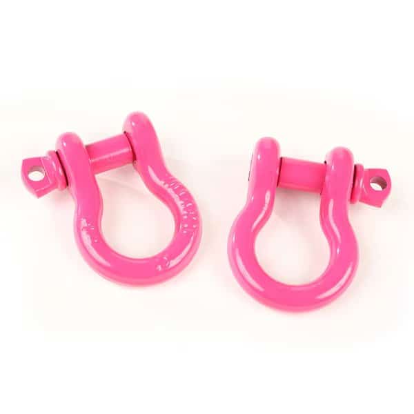 D-RING SHACKLES, 3/4-INCH, PINK, STEEL, PAIR