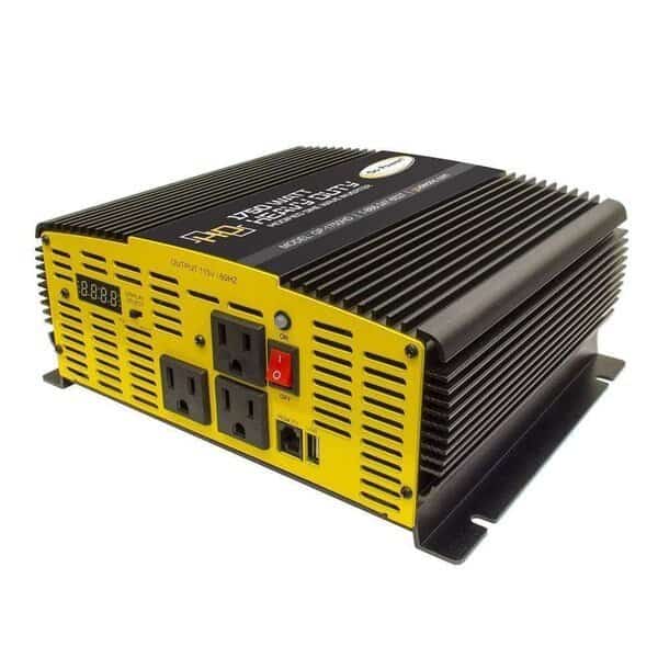 Power Inverter, Modified Sine Wave, 3,500 W Peak, 1,750 W Continuous, 3 Outlets, Go Power!, Mfr#: 80177
