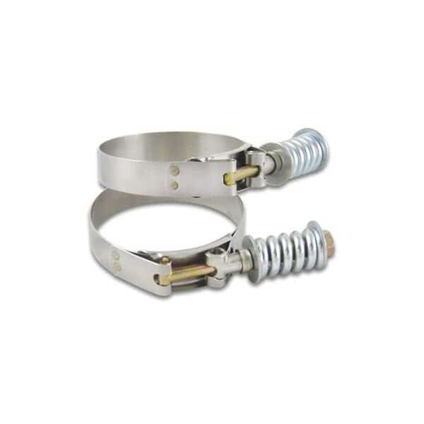 STAINLESS STEEL SPRING LOADED T-BOLT CLAMPS (PACK OF 2)- CLAMP RANGE: 2.94IN-3.2