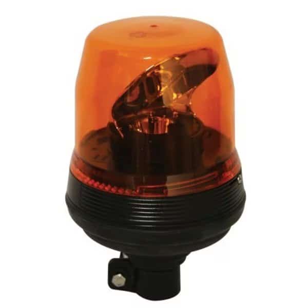 LED ROTATING BEACON LOW PROFILE 12-24VDC 185 FPM FLEXI DIN POLE MOUNT AMBER