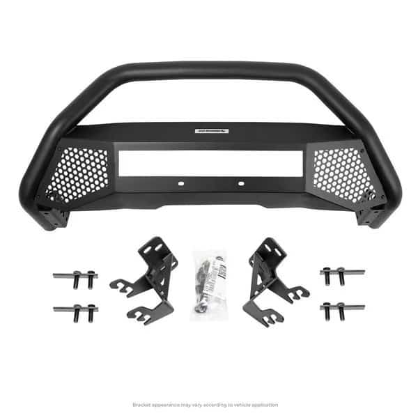 16-C 4RUNNER RC4 SKID PLATE BULL BAR FRAME W/ MOUNT BRACKETS-LIGHT READY TXT BLK