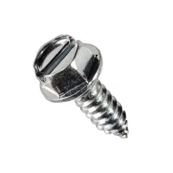 Sheet Metal Screw, 1/4" x 3/4 in, Zinc Plated Flange Hex Head Slotted Drive