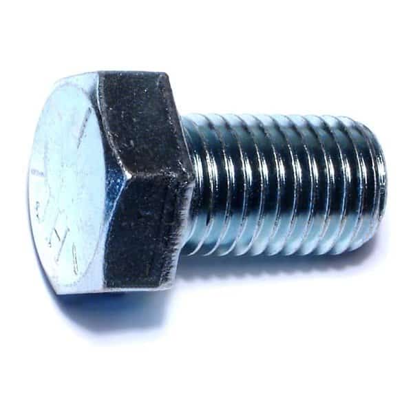 Grade 5, 7/8"-9 Hex Head Cap Screw, Zinc Plated Steel, 1-1/2 in L, 15 PK