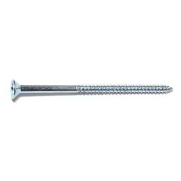 Wood Screw, #10, 3-1/2 in, Zinc Plated Steel Flat Head Phillips Drive, 100 PK