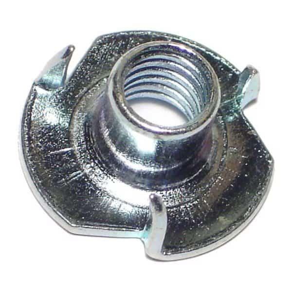 T-Nut, 3 Prongs, 5/16"-18, Steel, Zinc Plated, 100 PK