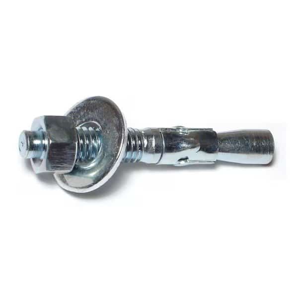 Wedge Anchor, 3/8" Dia., 2-3/4" L, Steel Zinc Plated, 50 PK