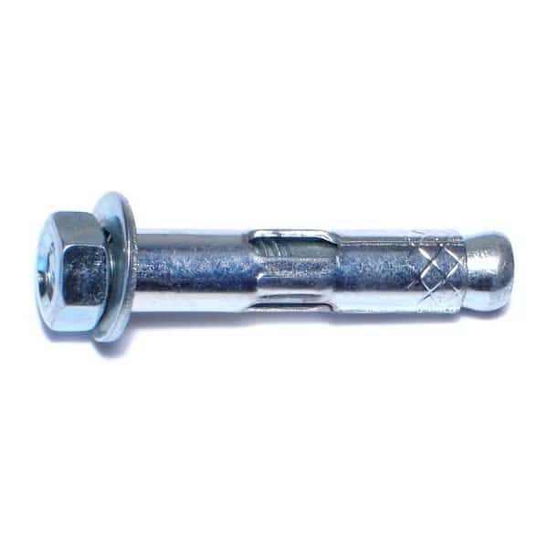 Sleeve Anchor, 5/16" Dia., 1-1/2" L, Steel Zinc Plated, 100 PK