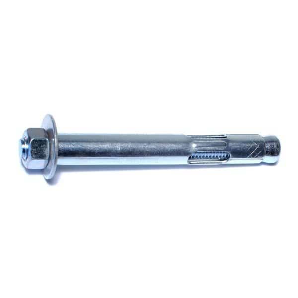 Sleeve Anchor, 1/2" Dia., 4" L, Steel Zinc Plated, 25 PK
