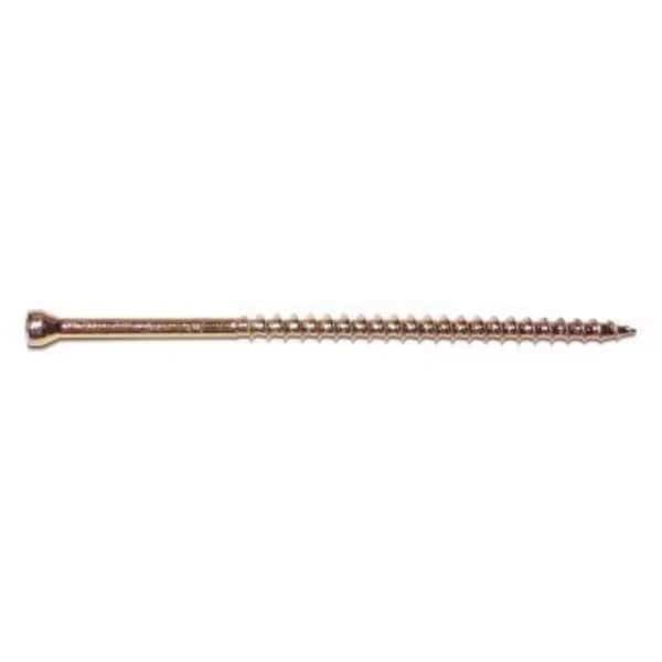 Wood Screw, #9, 4 in, Zinc Yellow Steel Trim Head Torx Drive, 62 PK