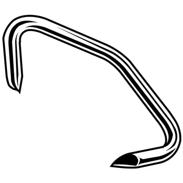 Hog Ring Staples, 3/4 in Leg L, Steel, 100 PK