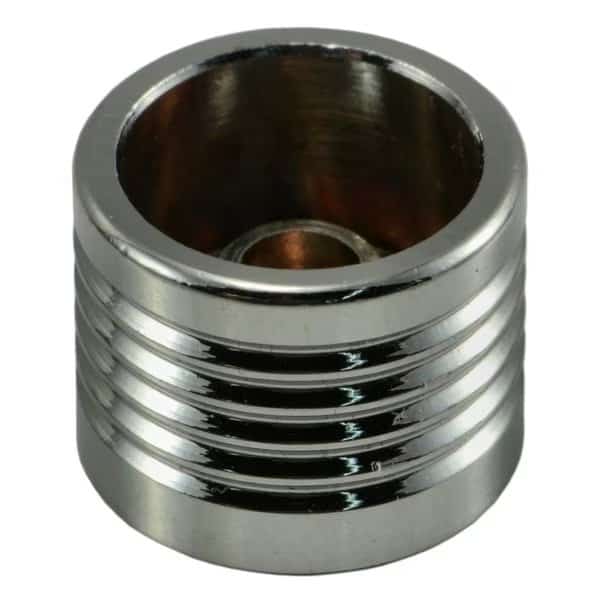 Socket Spoke Screw Cap, 1/4 in Dia, Chrome, Brass 5 PK
