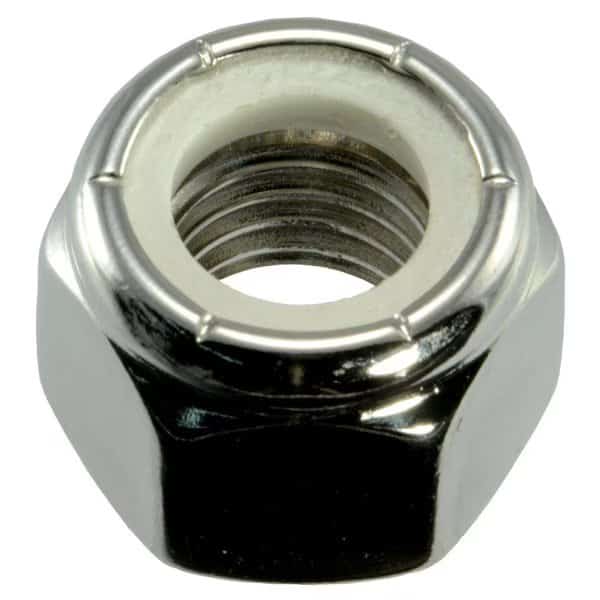 Nylon Insert Lock Nut, 5/8"-11, 18-8 Stainless Steel, Not Graded, Polished, 3 PK