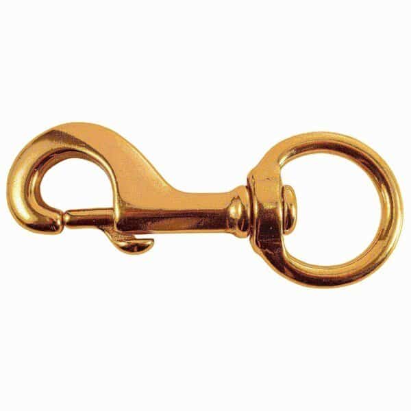 1-1/4" x 4-3/4" Brass Swivel Bolt Snap Hooks 2PK
