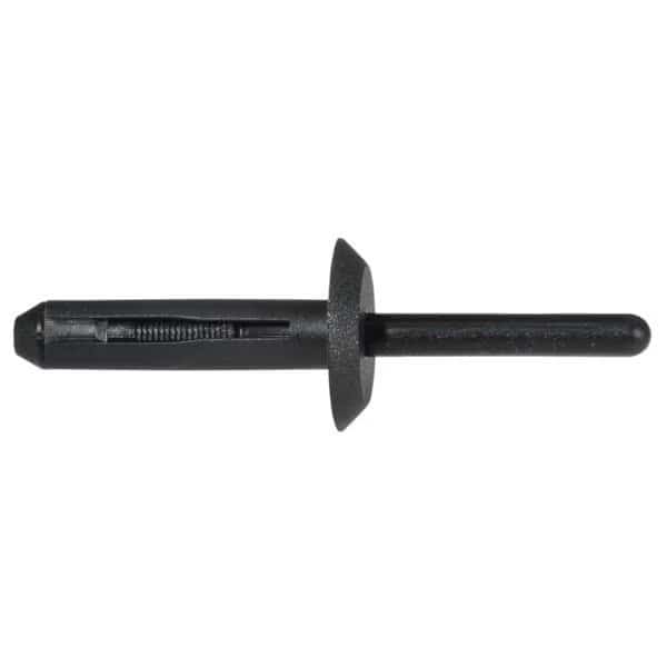 Blind Rivet, Truss Head, 1/4 in Dia., 1-1/8 in L, Plastic Body, 6 PK