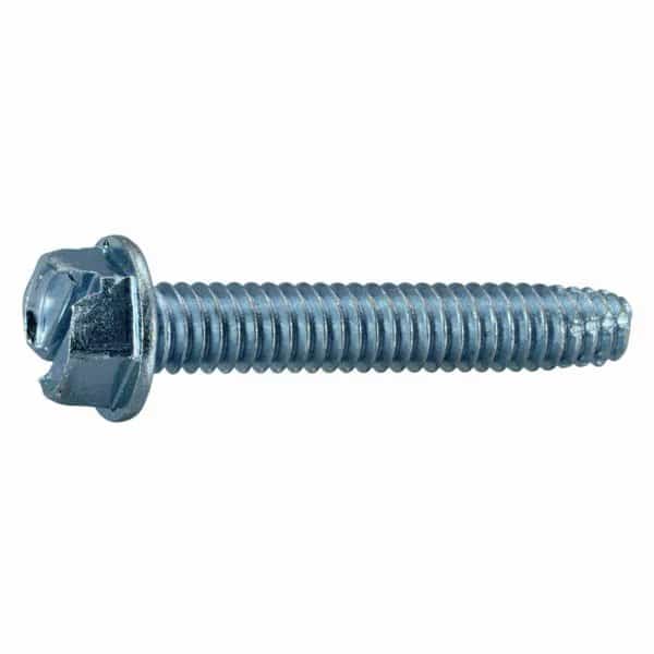 Sheet Metal Screw, 1/4" x 1-1/2 in, Zinc Plated Steel Hex Head Hex Drive, 12 PK