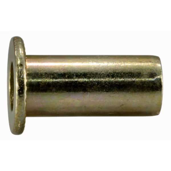 Blind Nut Insert, M6-1.00 Thrd Sz, Steel, Zinc Yellow, 8 PK
