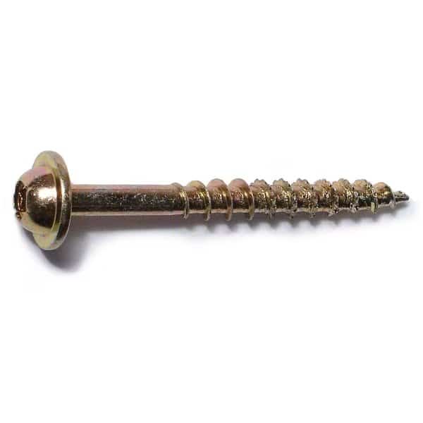 Wood Screw, #9, 1-3/4 in, Zinc Yellow Steel Round Head Torx Drive, 645 PK