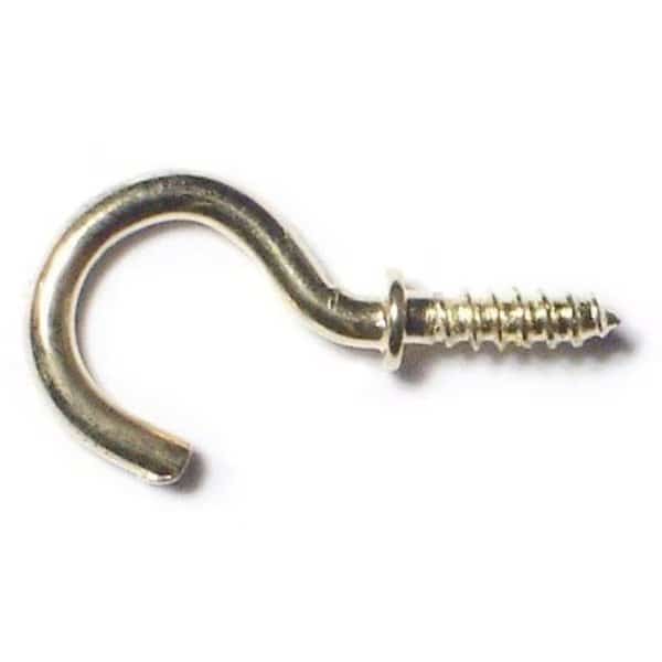 3/8" x 5/8" Brass Cup Hooks 100PK