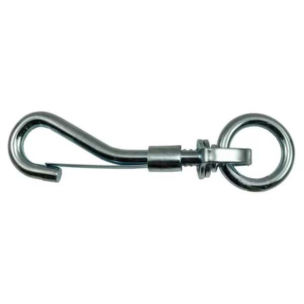 3/4" Zinc Plated Steel Swivel Eye Spring Snap Hooks 10PK