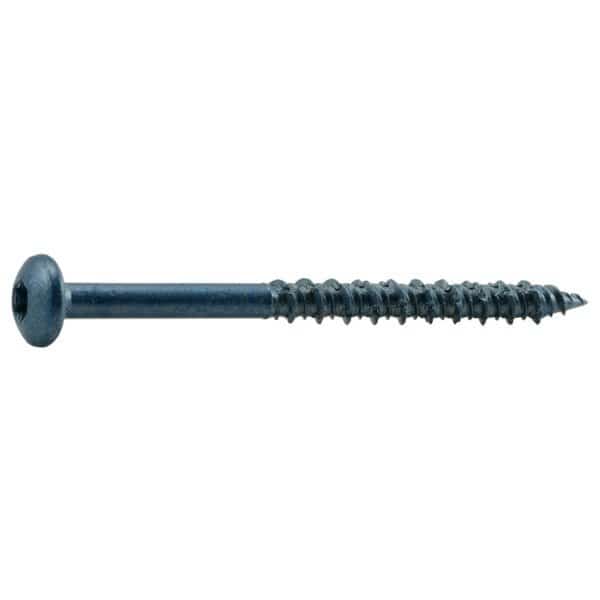 Masonry Screw, 3/16" Dia., Pan, 3 1/4 in L, Steel Blue Ruspert, 100 PK, Torquemaster, Mfr#: 52449