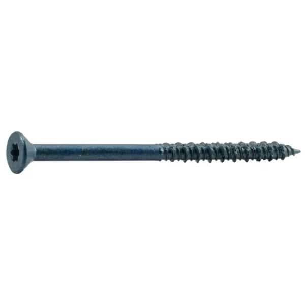Masonry Screw, 3/16" Dia., Flat, 3 3/4 in L, Steel Blue Ruspert, 100 PK