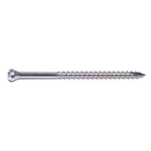 Deck Screw, #9 x 3 in, Stainless Steel, Trim Head, Torx Drive, 93 PK