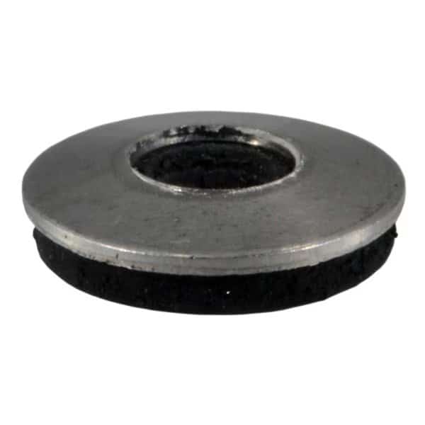 Sealing Washer, Fits Bolt Size #10 Rubber, Stainless Steel, Rubber, 18-8 Stainless Steel Finish