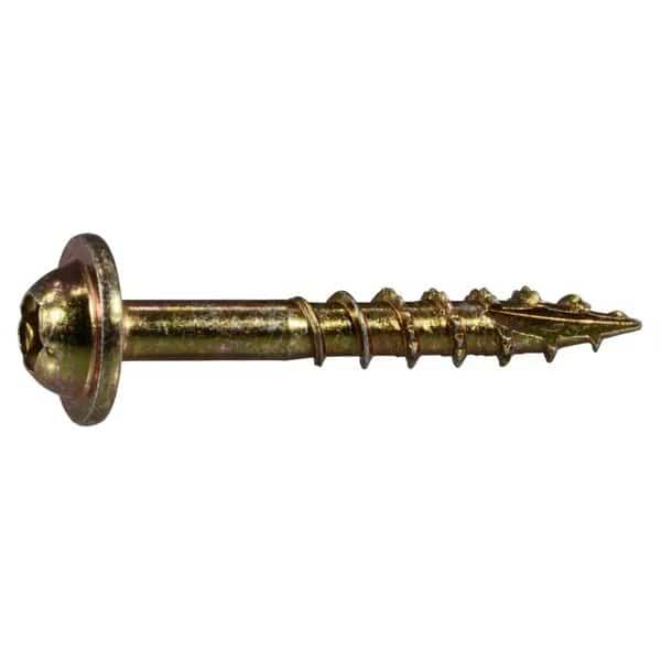 Wood Screw, #9, 1-1/4 in, Zinc Yellow Steel Round Head Torx Drive, 814 PK