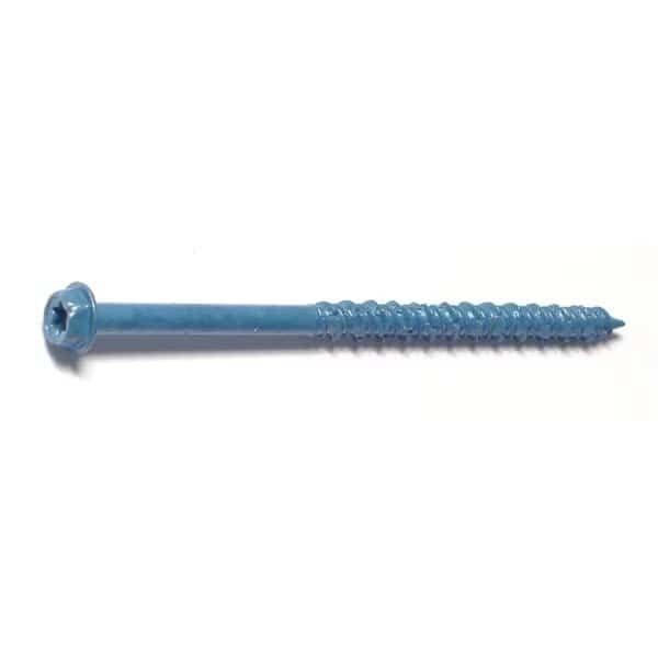 Masonry Screw, 3/16" Dia., Hex, 3 1/4 in L, Steel Blue Ruspert, 100 PK, Torquemaster, Mfr#: 54263