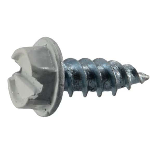 Sheet Metal Screw, #8 x 1/2 in, Zinc Plated Steel Flange Hex Head Slotted Drive, 100 PK